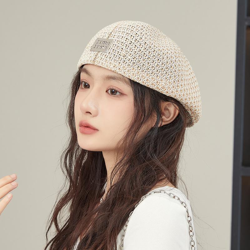 Новый берет женский летний полый дышащий для маленького лица шляпа художника с надписями универсальная для большого обхвата головы модная шляпа