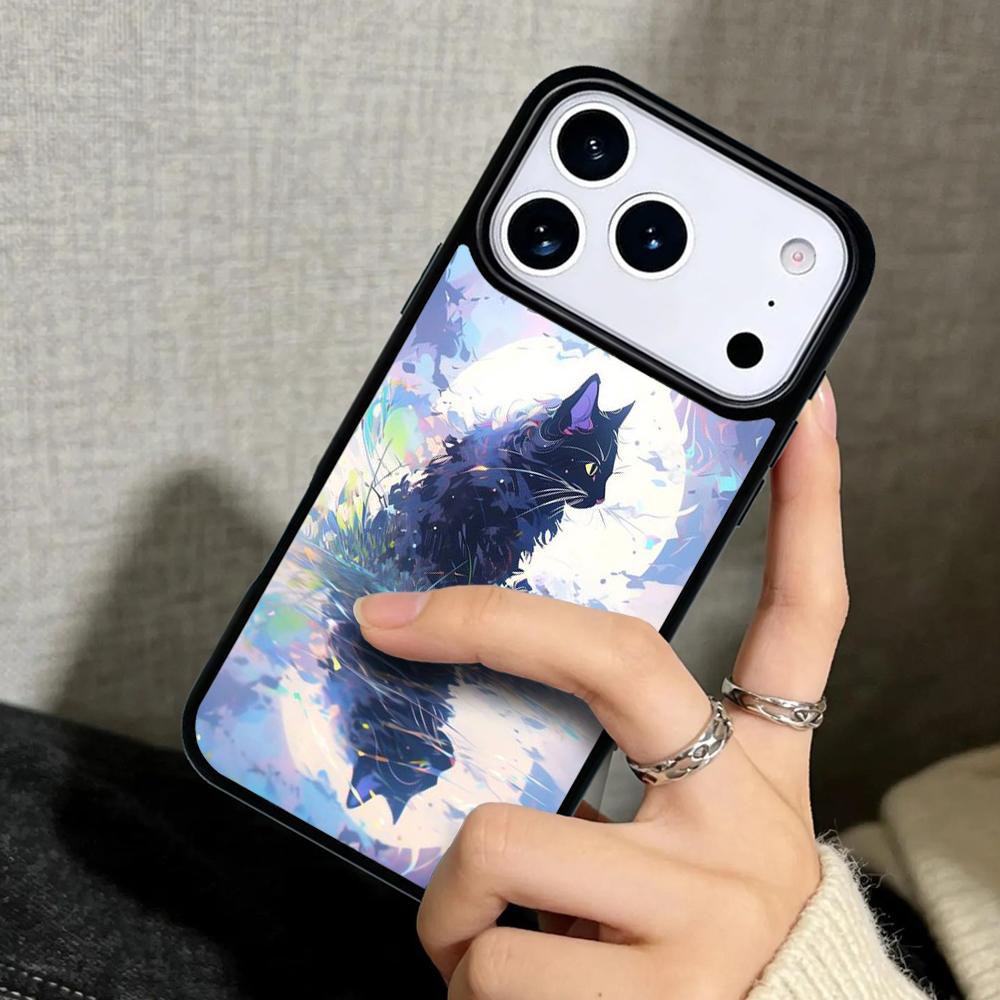 Чехол Case для iPhone 17 Air 16 Pro Max 15 Plus 11 13 Mini 14 12 Задняя крышка телефона Крутое животное Кот