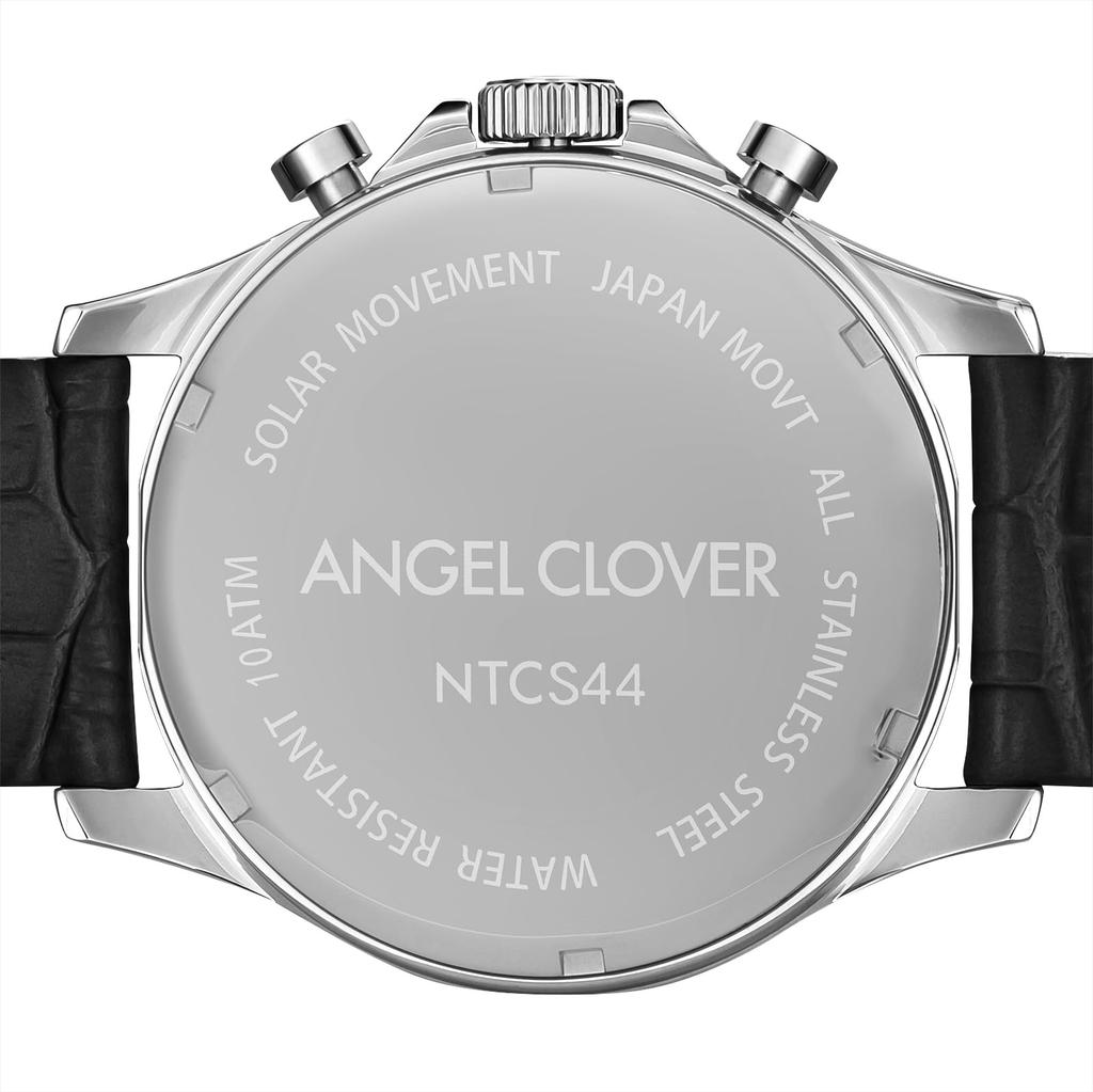 AngelClover TIME CRAFT SOLAR Солнечные 100 м Водонепроницаемые Минеральное Черный Нержавеющая сталь Мужские часы, NTCS44SBBK-BK, Батарея, Водонепроницаемость, Стекло, Циферблат,