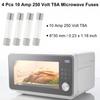 4pcs T8A 10A Microwave Oven Power Fuse Fit for Galanz
