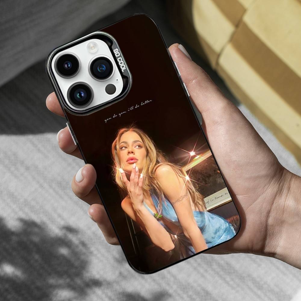 Чехол для iPhone SE, 13, XS, 14, MAX, 12, 11, 17, 15, Mini, Pro, 16 от певицы Tini S-Stoessel, Черный матовый силиконовый чехол