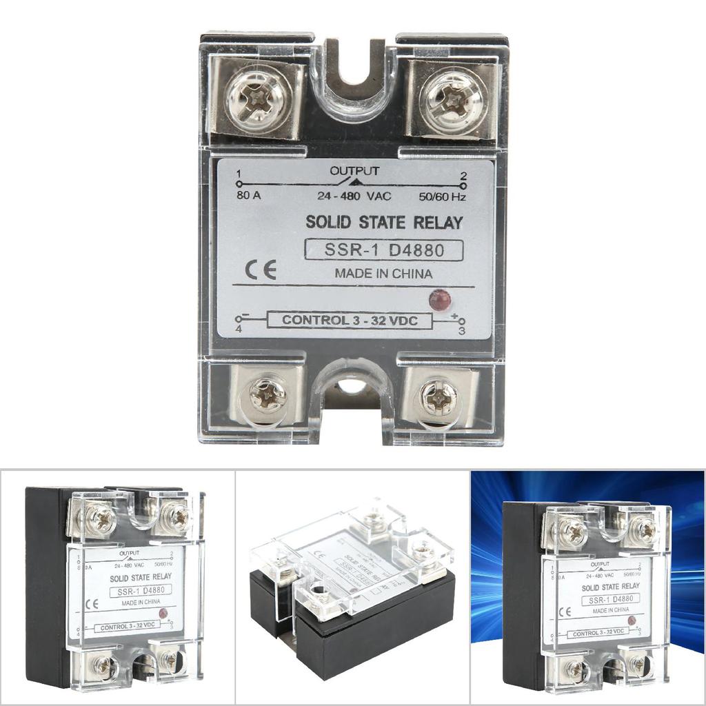 SSR80DA Твердотельное реле SSR Твердотельный модуль Управление постоянным током Переменный ток 332 В постоянного тока 24480 В переменного тока