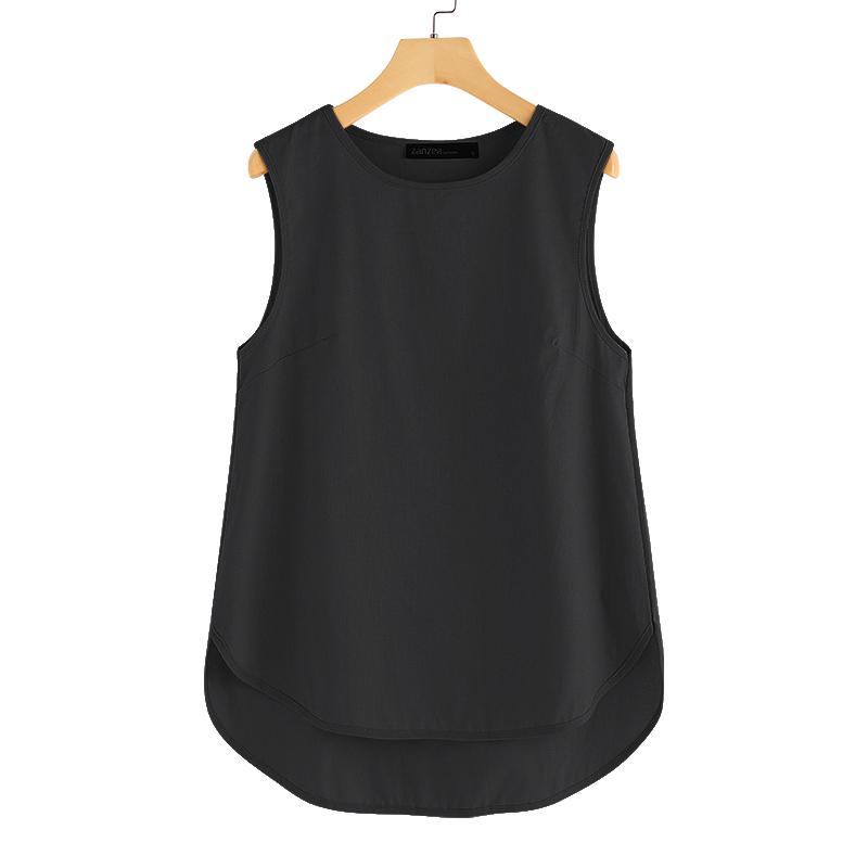 ZANZEA Женские повседневные майки без рукавов с круглым вырезом