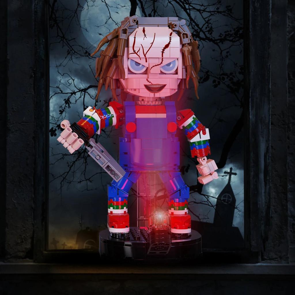 Набор строительных блоков Chucky Brickheadz из фильма «Детские игры», модель фигурок ужасов, игрушки для подарков на Хэллоуин(494 шт.)
