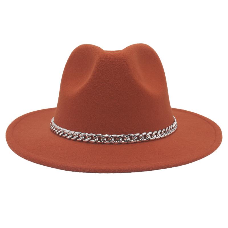 Цепочка Мужская и Женская Многоцветная Сценическая Шляпа Шляпа из Шерстяного Войлока Джазовая Цилиндр Шляпа