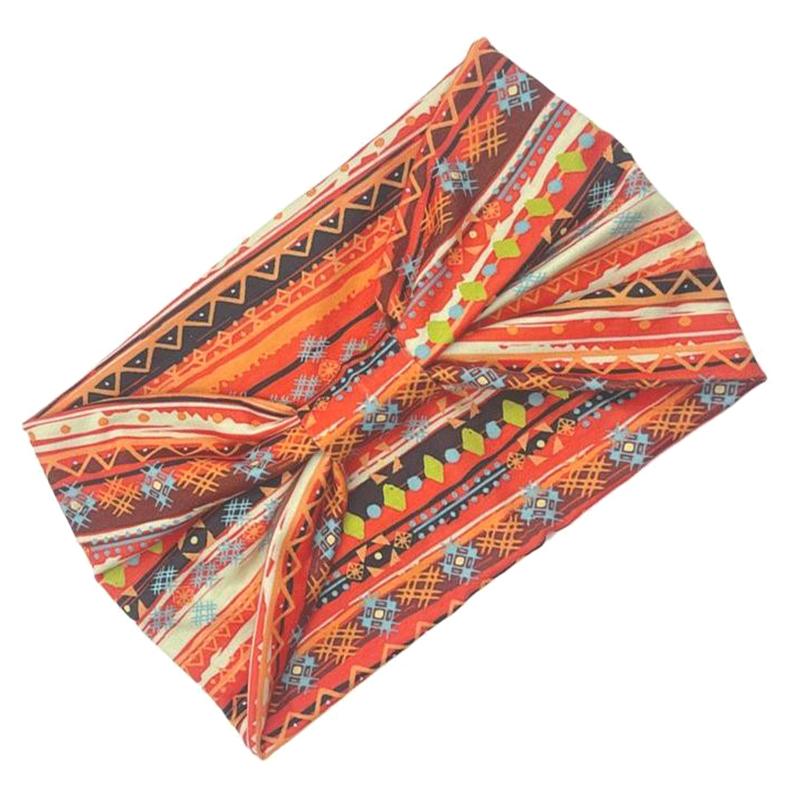 Модная хлопковая эластичная повязка на голову с африканским узором и принтом в виде крученой резинки для волос, широкие повязки для волос, бандана, тюрбан, повязка на голову