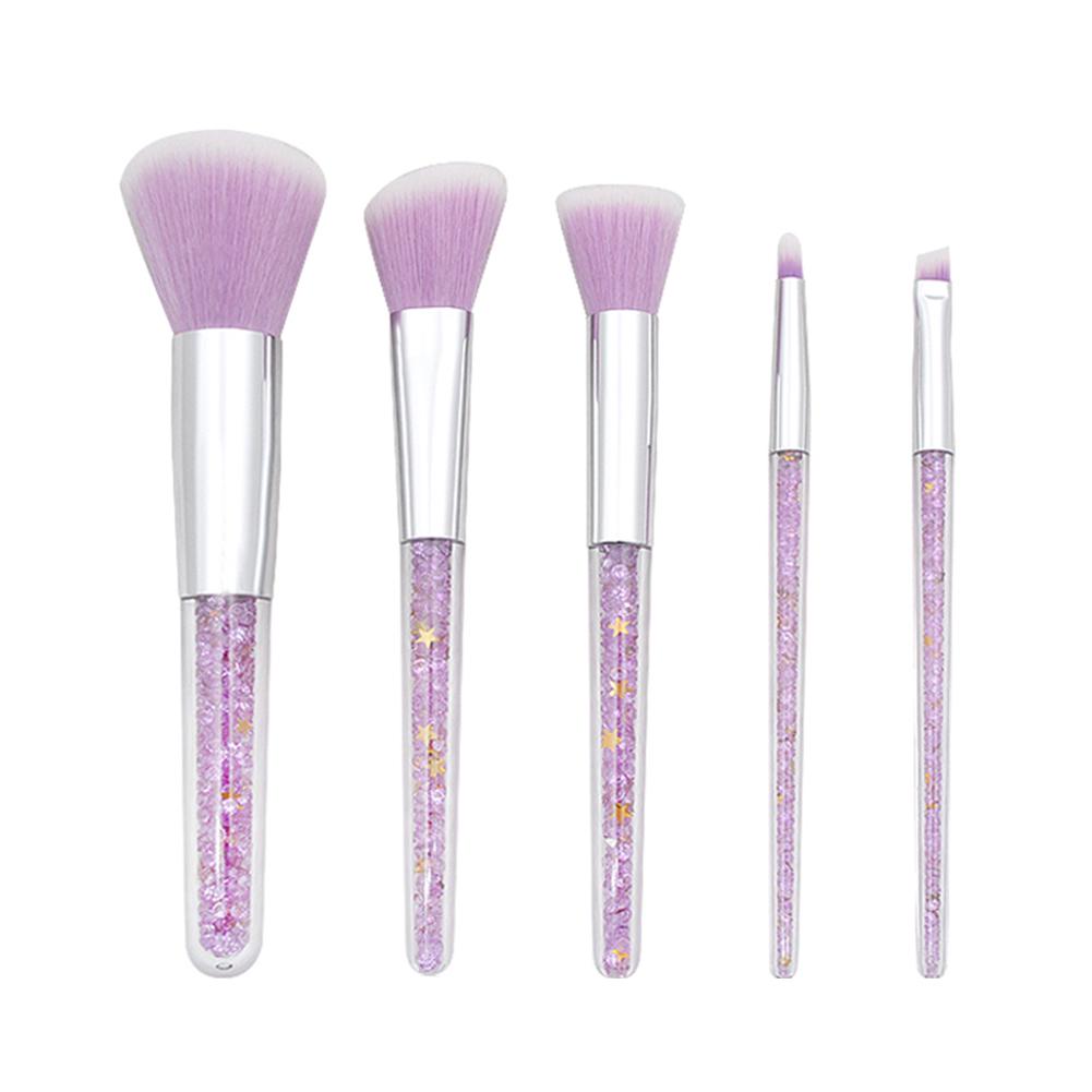 Makeup Brush Set Cosmetic with Transparent Handle for Women Foundation Face Powder and More