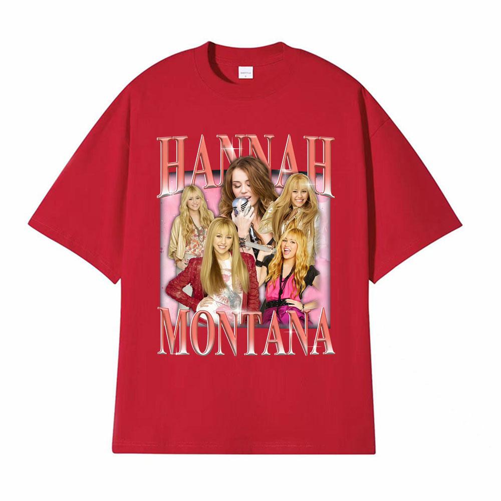 Hannah Montana Vintage 90s Graphic Tshirt Unisex Womens Clothing Aesthetic High Street T Shirts pure Cotton Short Sleeve Tshirts