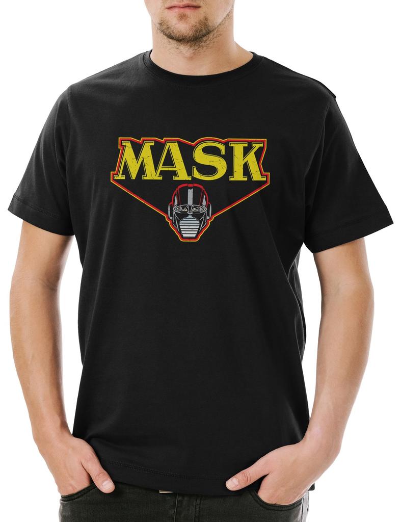 MASK Retro Logo Herren T-Shirt Mens Womens Tees Top Venom Kult TV Cartoon Retro 80s Kult Miles Mayhem