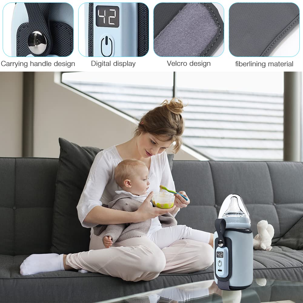 Подогреватель бутылочек Baby On the Go, мобильный подогреватель детских бутылочек, подогреватель детских бутылочек с регулируемой температурой, ЖК-дисплеем и USB