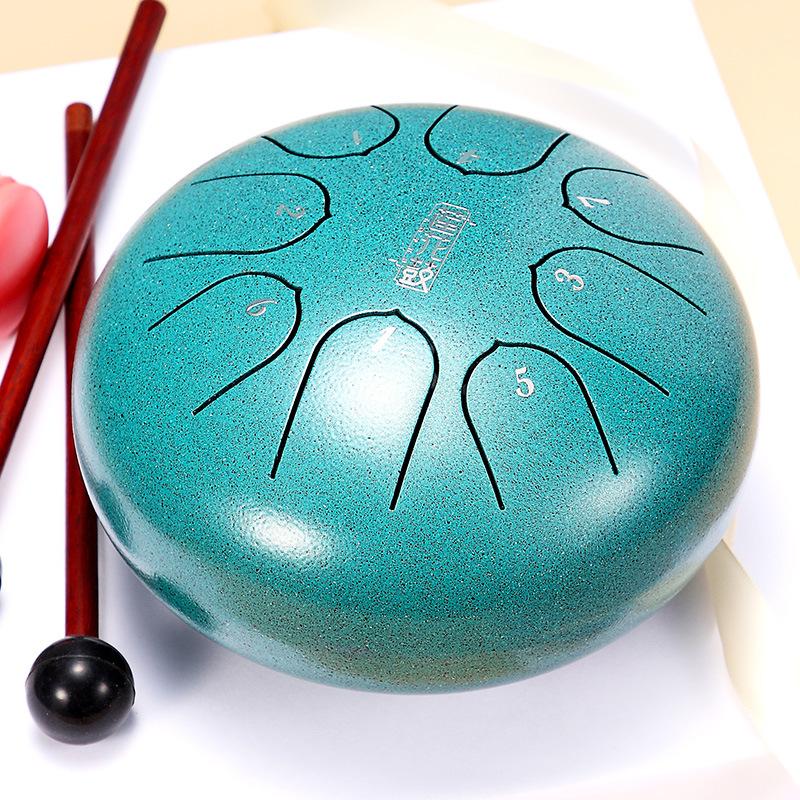Hluru Glucophone Steel Tongue Drum 6 Inch 8 Notes Key D5 Ethereal Drum Tone Drum Percussion Children Musical Instrument