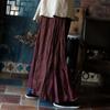 Women Vintage Patchwork Color Skirts Autumn High Quality Women A-Line Loose Skirts