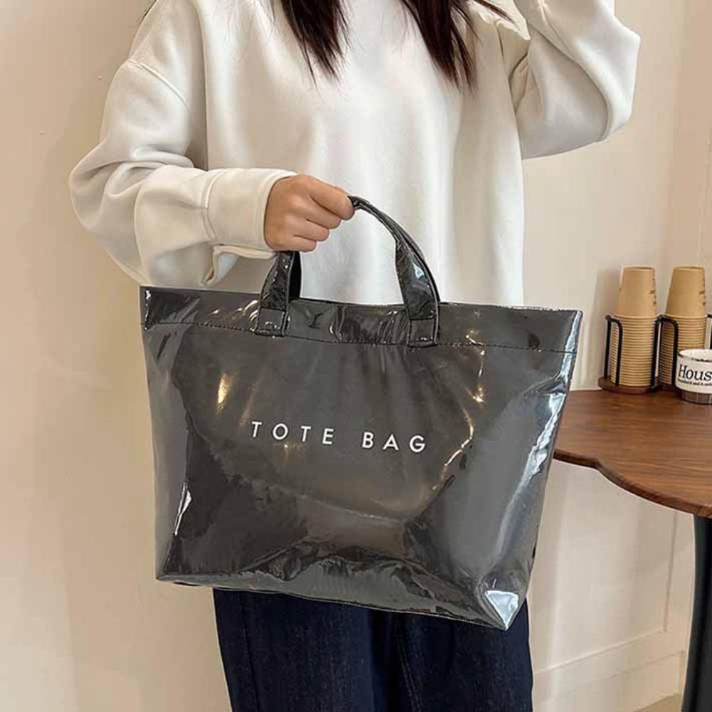 Летняя прозрачная сумка-желе, сумка для хранения, с принтами букв, сумки, водонепроницаемая ПВХ сумка-тоут, спорт