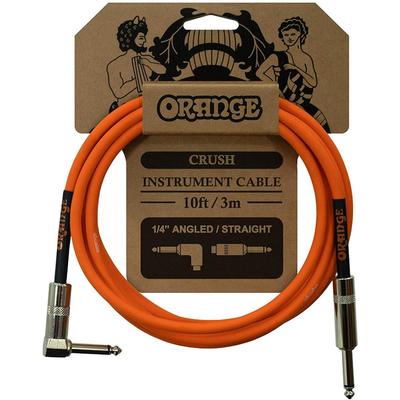 Инструментальный кабель ORANGE CRUSH 10 футов 3 м, прямой, угловой, CA035, гитарный кабель 1/4"