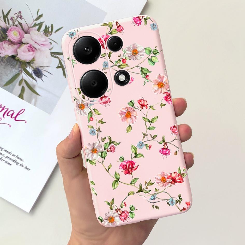 Чехол для Xiaomi Redmi Note 13 Pro 4G 2024 Милое Сердечко Кактус Мягкий Матовый ТПУ Чехол для Xiaomi Poco M6 Pro 4G Note13 Pro Чехол