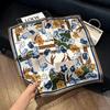 Lao Qian Feng Coffee Color Cashew Nut Silk Scarf Headscarf Versatile Neck Square Scarf Premium Sense Female Foreign Style Decorative Scarf Scarf