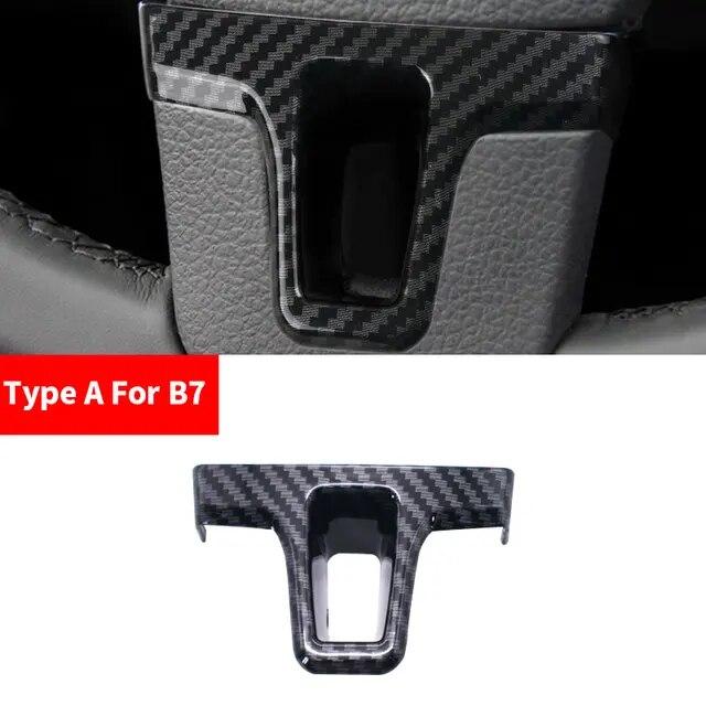 Car Styling ABS Carbon Fiber Texture Steering Wheel Cover Trim For VW Golf 6 MK6 Passat B7 Sharan Polo Jetta Tiguan Caddy Touran