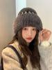 Новая зимняя белая плюшевая вязаная шапка женская теплая утолщенная защита ушей шерстяная шапка универсальная шапка от холода