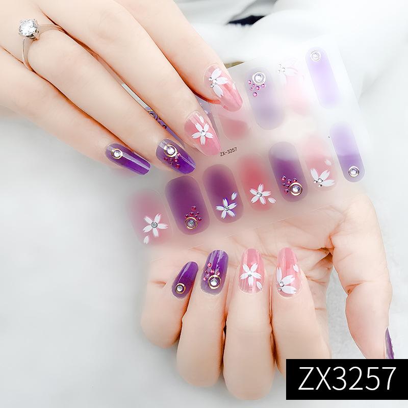 ZX 3D Waterproof No-Cure Gel Nail Wraps, Full Cover Minimalist Luxury Style Nail Stickers, Nail Patch Films