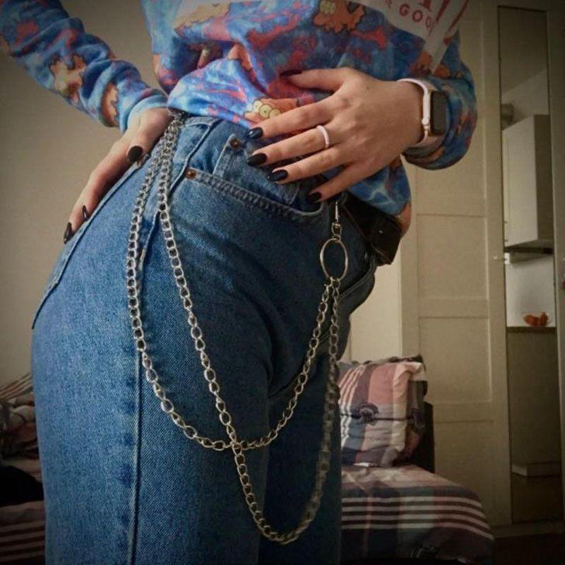 Men Women Key Chain Big Ring Wallet Keychain Punk Rock Jewelry Gift Jeans Unisex Hip-hop Metal Pants Waist Chain