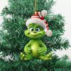 10Pcs Christmas Tree Decorations Acrylic Cute Green Elf Doll Pendants Festive Hanging Ornaments for Car Window Wall