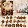 Christmas Advent Calendar Blind Box 24 Grid Retro Circle Acrylic Pendant Christmas Tree Decoration Gift