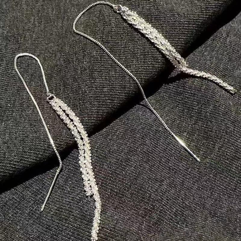 Новые длинные серьги-подвески с цепочкой и кисточками для женщин и девушек Тренд Корейская мода Изящная серьга Свадьба Роскошь Y2K Украшения