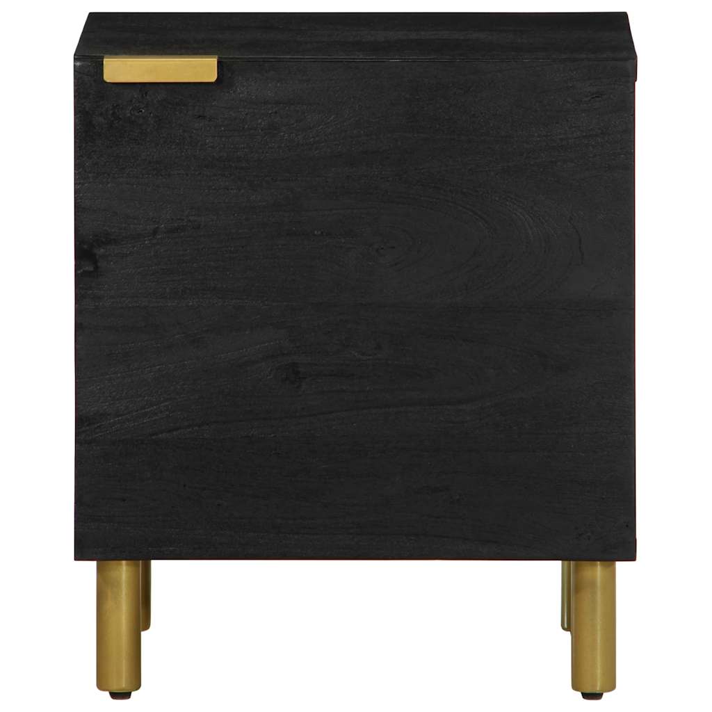 Vidaxl Szafki Nocne, Czarne, 2 Szt., 40X33X46 Cm, Lite Drewno Mango