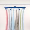 Towa Sangyo Laundry Drying Rack with LST Side Hooks, 32 Pinch Clothes Hangers, Blue, Anti-Tilt, Double Hooks, Large, Approx. 33cm Wide x 60cm Deep x 3