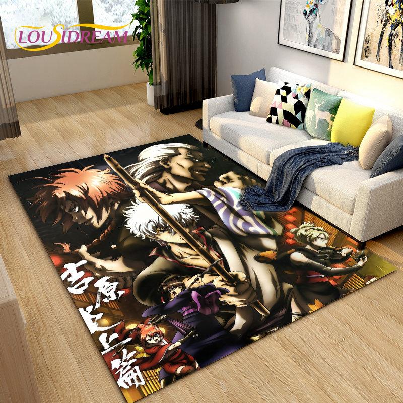 Гинтоки Кагура Гинтама Аниме Ковер, Ковер для гостиной, спальни, дивана, придверный коврик, украшение, детский игровой нескользящий коврик для пола