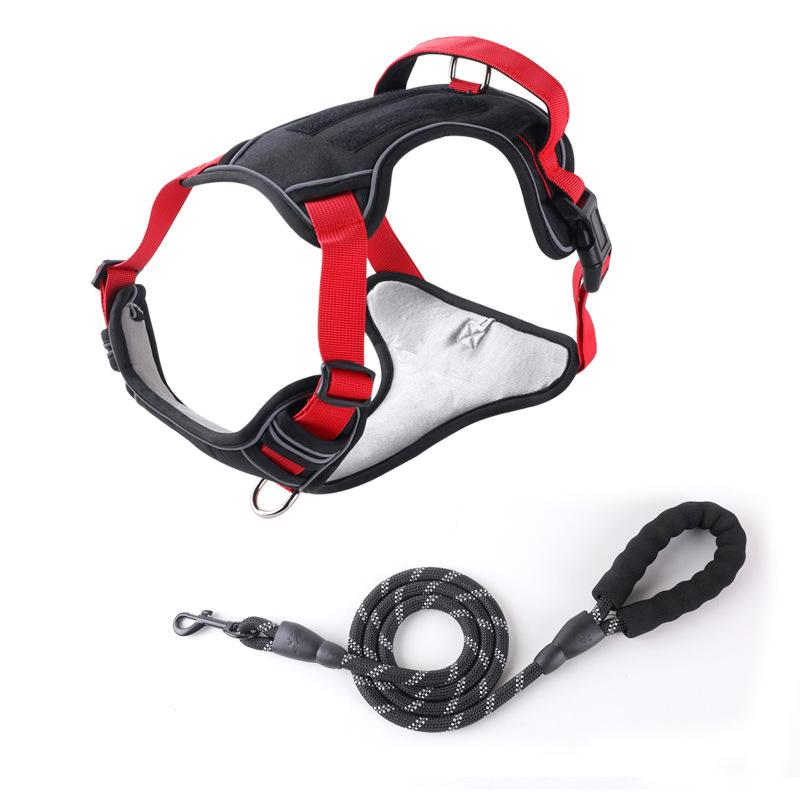 Поводок для собак Взрывозащищенный ремень для груди для больших собак Светоотражающий поводок для собак Жилетный поводок для домашних животных