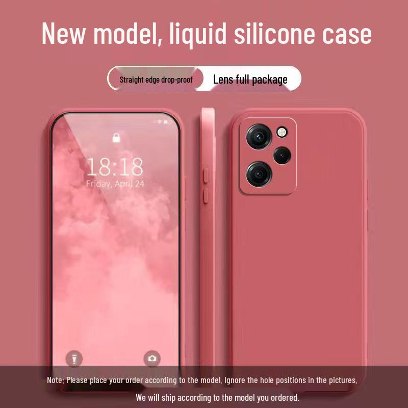Redmi Note 12 Pro Extreme Edition Однотонный чехол для телефона из жидкого силикона, защищенный от падений