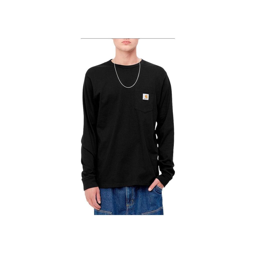 Carhartt WIP Черная мужская футболка с длинным рукавом и карманом Streetwear I03043789XX