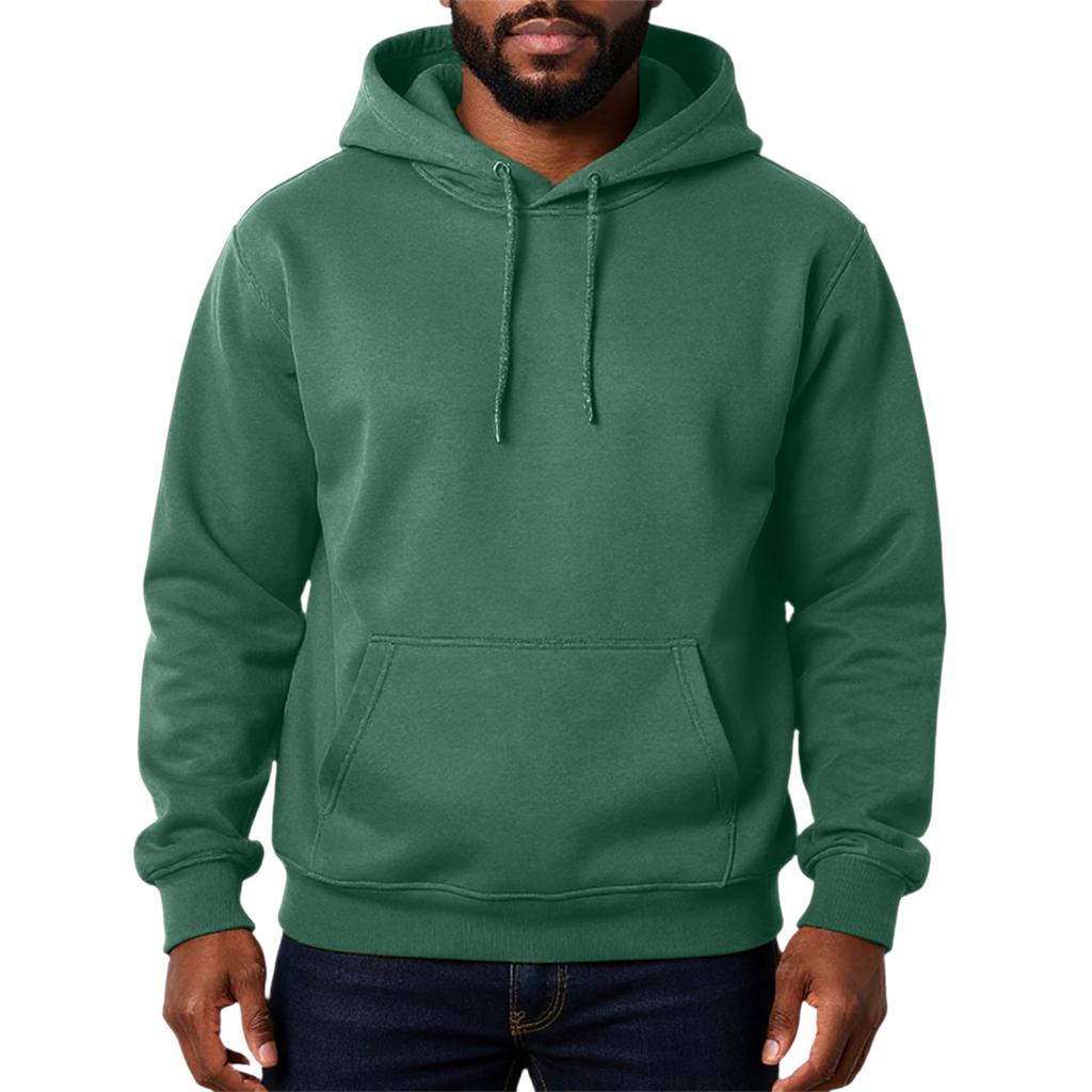 Men's Solid Color Adding Fleece Loose Hooded Hood Hoodie