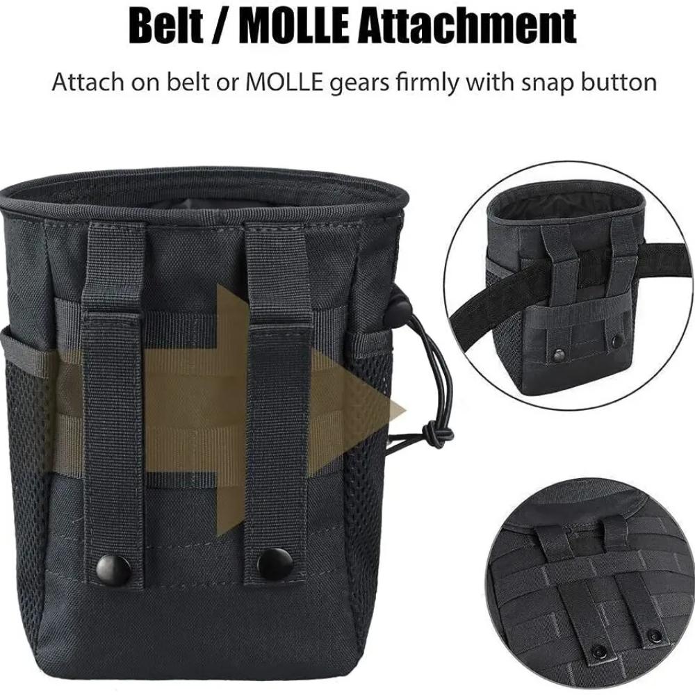 Outdoor Molle Drawstring Magazine Dump Pouch Adjustable Utility Belt Fanny Hip Holster Bag Outdoor Ammo Storage Pack Ammo Bag