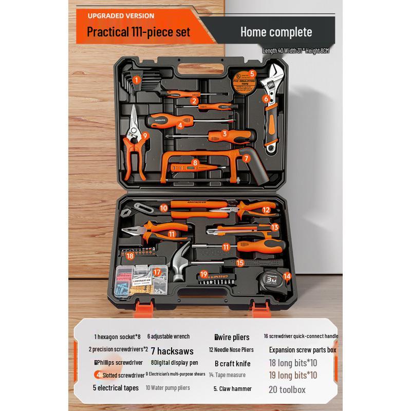 Многофункциональный набор инструментов «Зеленый Лес»: Полный набор для ремонта по дому и для электрика