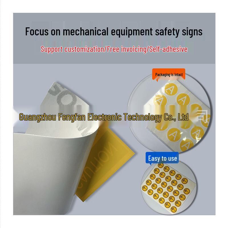 Self-adhesive Safety Warning Label Sticker 40×15MM for Mechanical Equipment