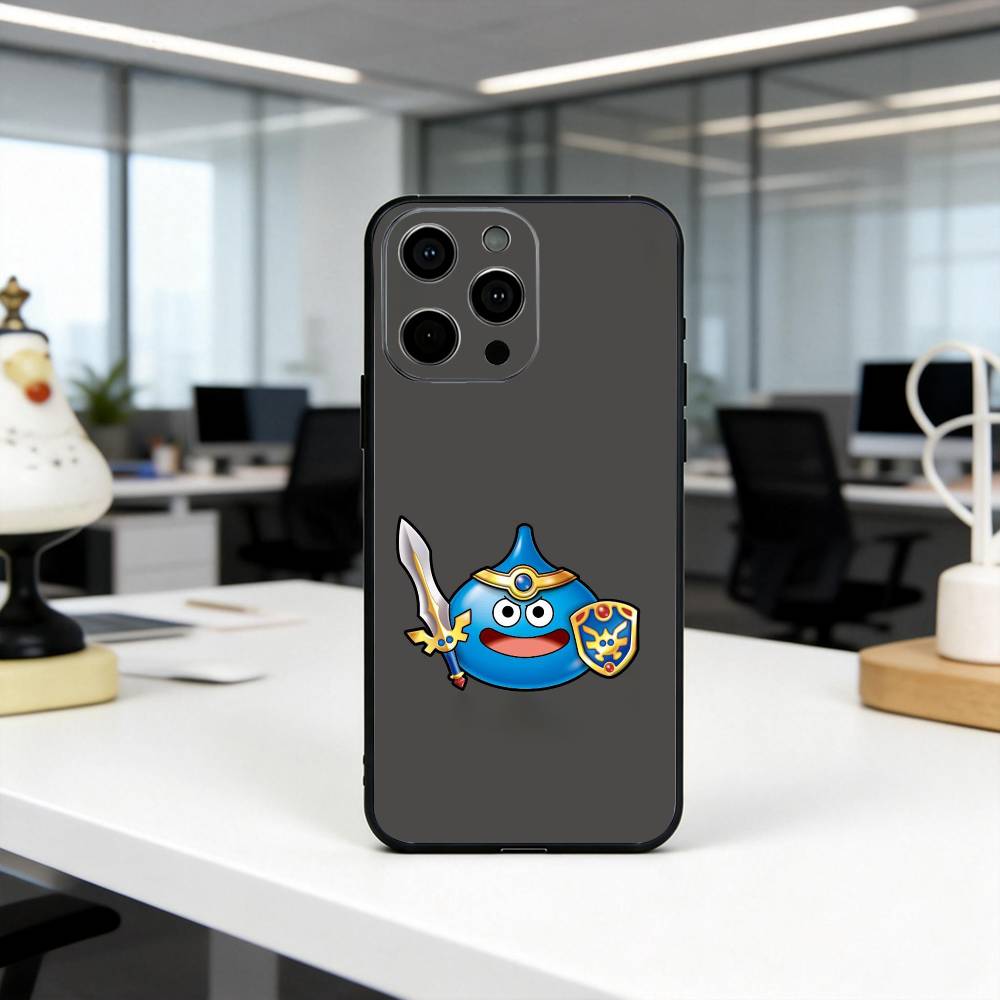 Чехол для телефона D-Dragon Q-quest S-slime-DQS для iPhone 17,16,15,14,13,12,11 Plus,Pro Max,XS, Мягкий Силиконовый Черный Чехол