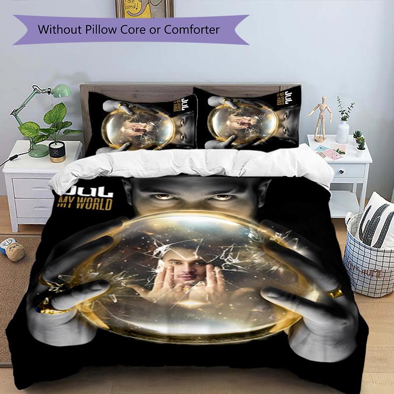 3pcs Jul rapper pattern bedding set duvet cover set includes duvet cover &pillowcases, perfect all season bedroom decoration & gift