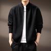 Мужской высококачественный вязаный кардиган-куртка с воротником-стойкой - Модный осенне-зимний повседневный свободный свитер