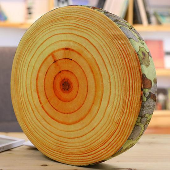 Креативная плюшевая подушка-пень - Цветная подушка и игрушка с дизайном под дерево