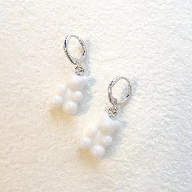 Милые акриловые серьги-подвески в виде конфетных мишек Гамми для женщин, серьги-кольца с радужными мишками и кубическим цирконием, корейская мода 2022, милые серьги с цирконом для девочек