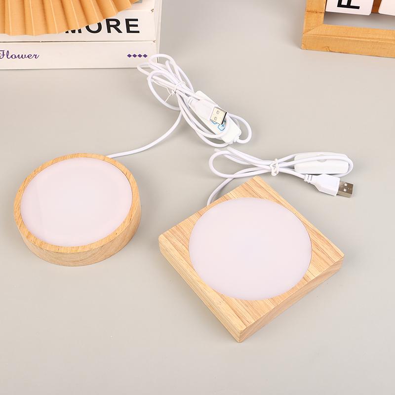 Светодиодный ночник круглый квадратный деревянный основание настольный деревянный ночник держатель бук дерево светодиодный светильник основание для хрустального шара