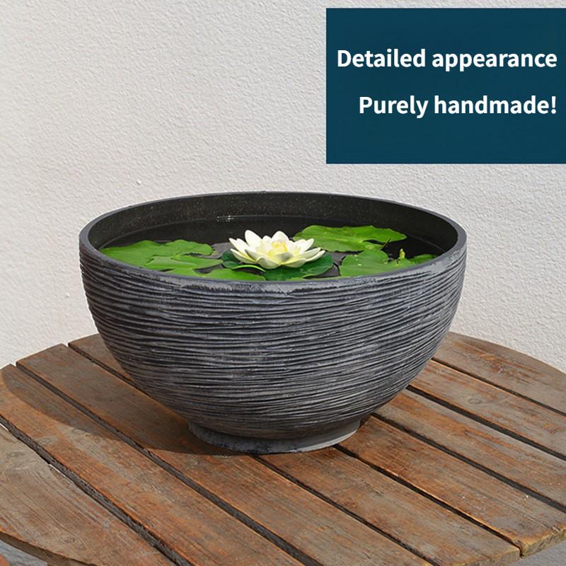 Непористый Кувшинка Лотос Горшок Медная Монетка Трава Денежная Трава Цветочный Горшок Пластик Имитация Камня Очень Большая Чаша Горшок для Лотоса