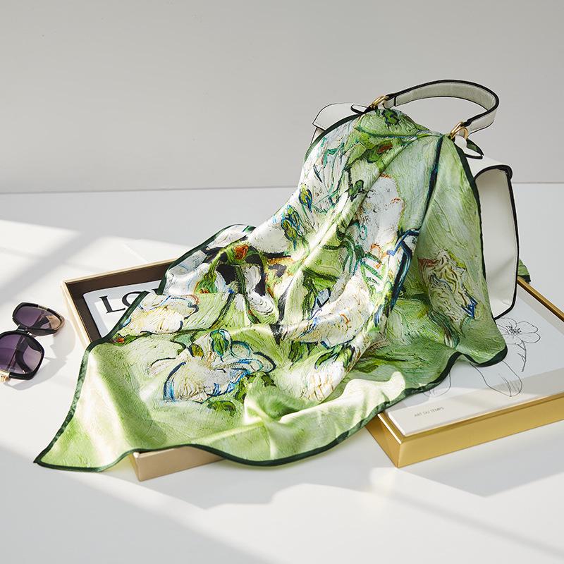 2024 Новый Стиль Шарф из Тутового Шелка 70 - Fangcaodu Маленький Квадратный Летняя Шаль