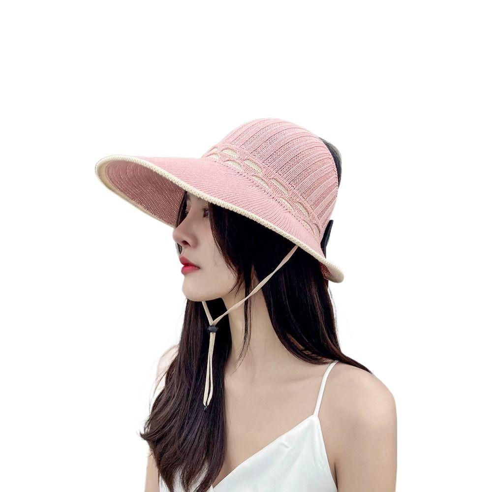 Sunshade Lady Girls Women Buckets Hat Sunscreen Empty Top Hat Sun Visor Hat  Spring Summer