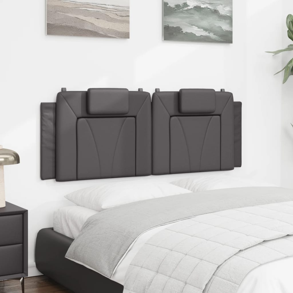 Headboard Cushion  Viana  Gray 140 cm Faux Leather