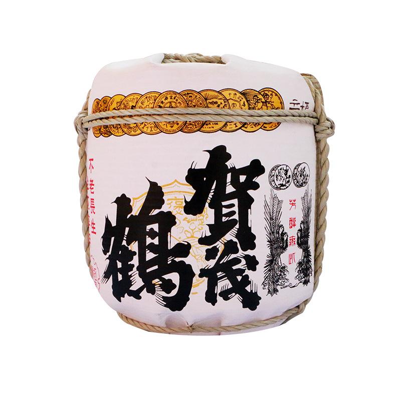 Japanese Sake Barrel Decor, Nihonsakari Hakutsuru Pattern Restaurant Display