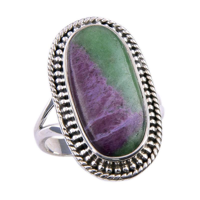 Ruby In Zoisite Handmade Lab-Created 925 Sterling Silver Jewelry Ring S.7 F9f15