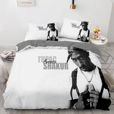 Постельное белье 2Pac Односпальный Полуторный Двуспальный Кингсайз Тупак Амару Шакур Постельный комплект Взрослый Детский Спальня Комплекты пододеяльников 3D-принт 043